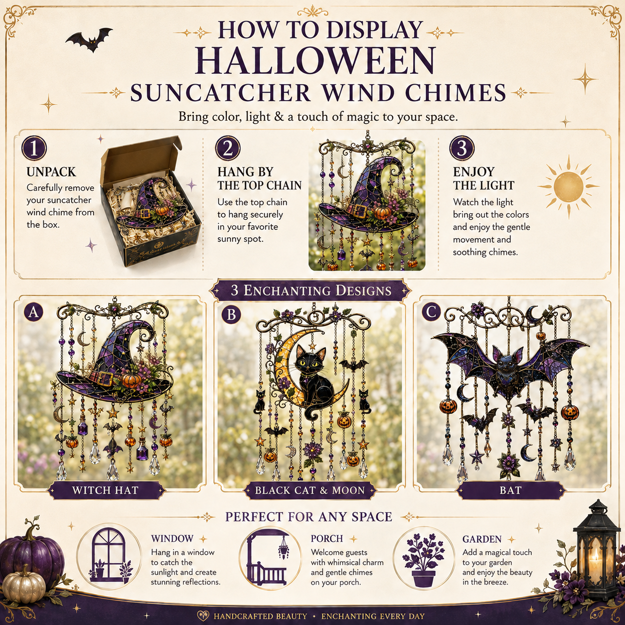 🔥Last Day 50% OFF - Halloween Suncatcher Wind Chime