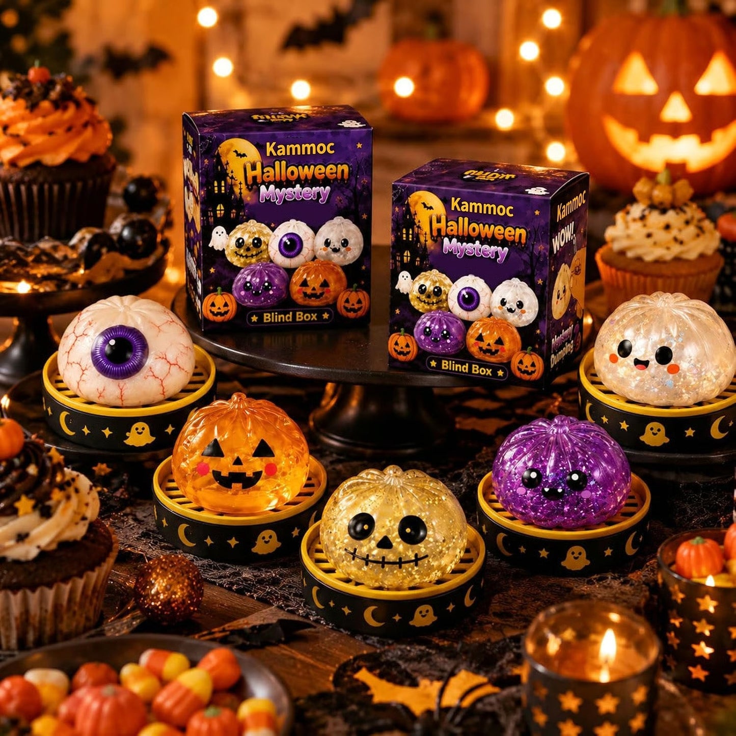 🌟Cute Halloween scary ghost squeeze toy set