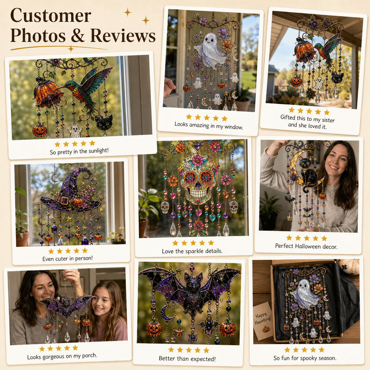 🔥Last Day 50% OFF - Halloween Suncatcher Wind Chime