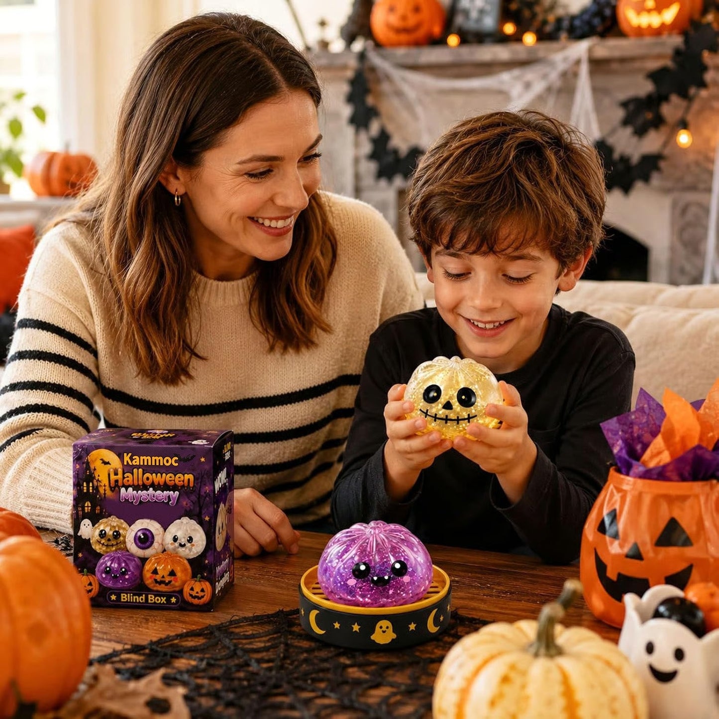 🌟Cute Halloween scary ghost squeeze toy set