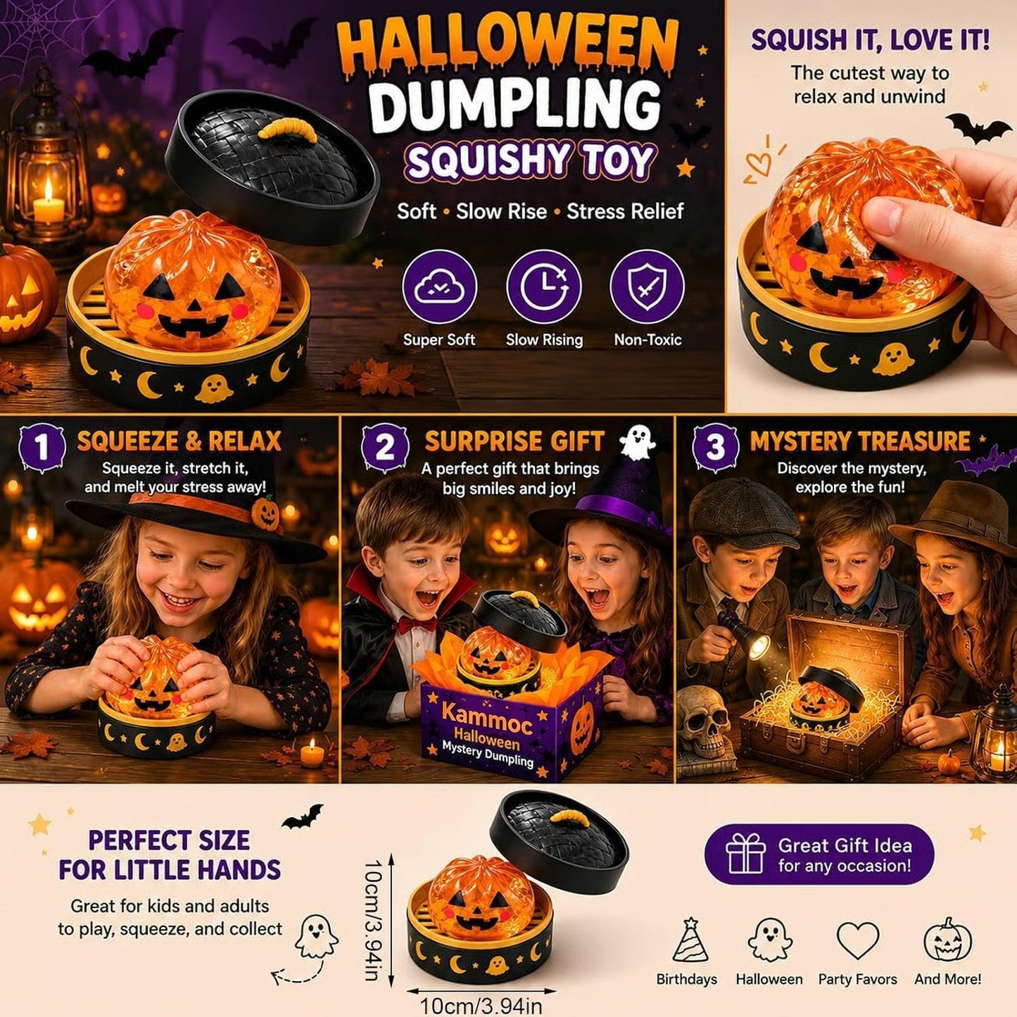 🌟Cute Halloween scary ghost squeeze toy set