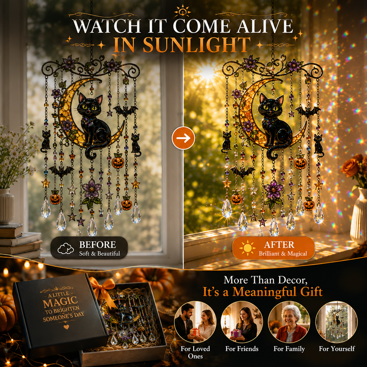 🔥Last Day 50% OFF - Halloween Suncatcher Wind Chime
